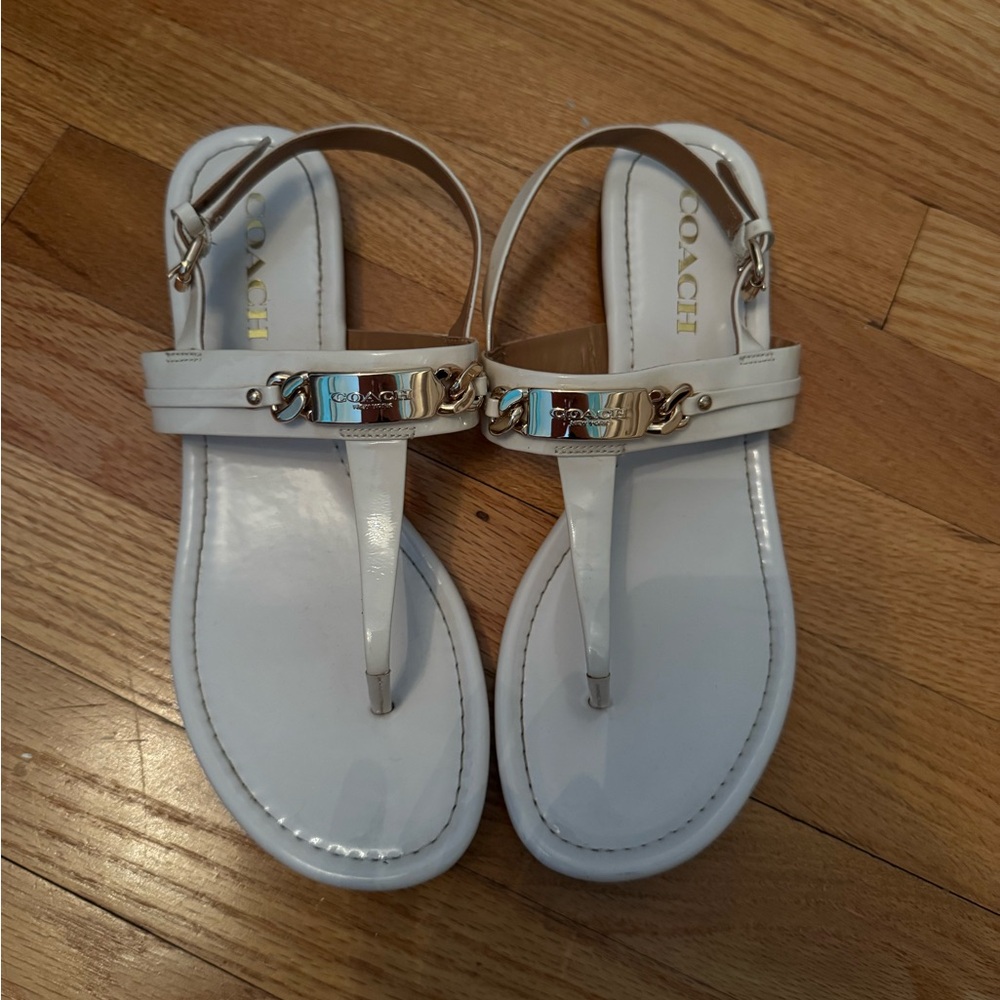Coach Cream Sandals